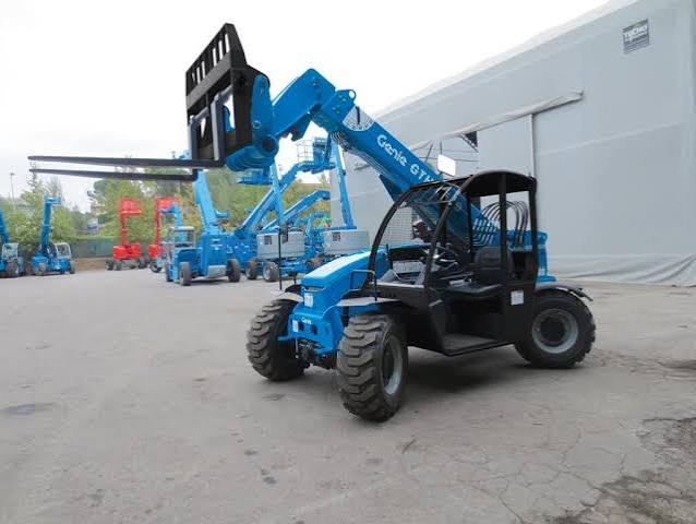 Genie telehandler on a gravel landscape jobsite